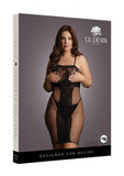 Shots Le Desir Knee-length Lace And Fishnet Dress Black Qs