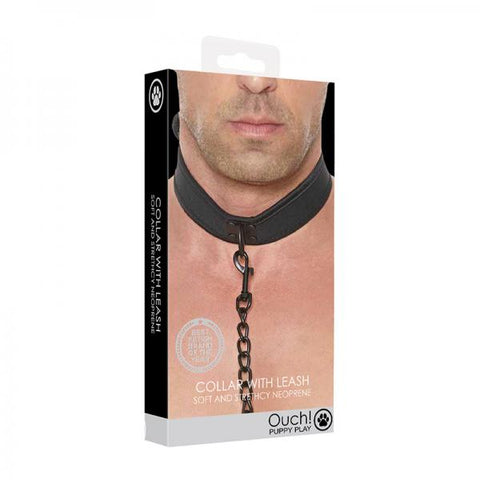 Ouch Neoprene Collar W/leash Black