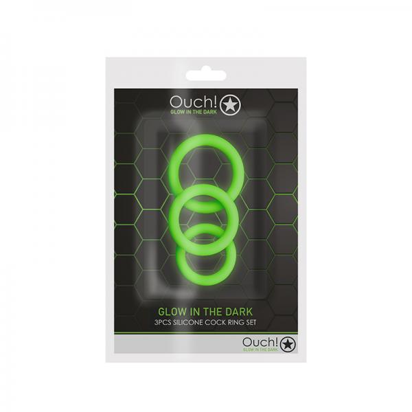 Ouch Cock Ring Set 3pc Gitd