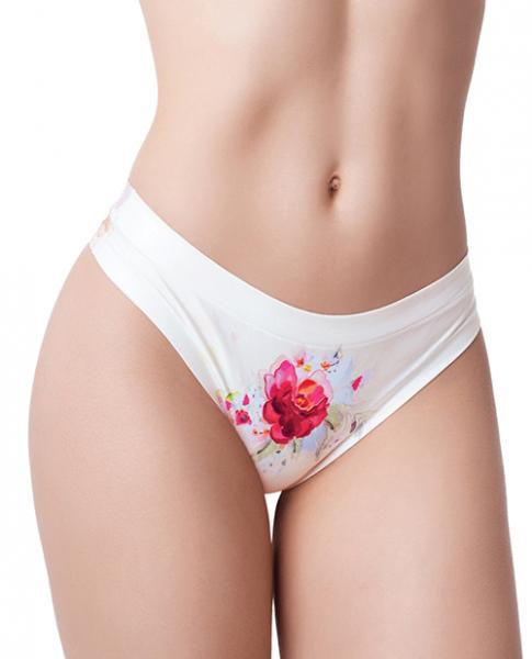 =mememe Flower Power Rose Printed Thong Lg