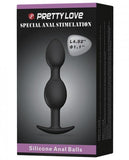 Pretty Love 4.92 inches Silicone Anal Plug with Ball Black