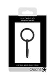 Ouch! Urethral Sounding - Silicone Plug - Black - 8 Mm