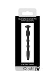 Ouch! Urethral Sounding - Silicone Cock Pin - Black - 11 Mm