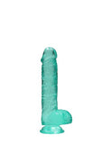 Realrock 6in Realistic Dildo W/ Balls Turquoise