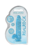 Realrock Crystal Clear Realistic Dildo With Balls 6 In. Blue