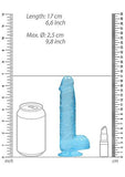 Realrock Crystal Clear Realistic Dildo With Balls 6 In. Blue