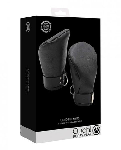 Puppy Play Neoprene Lined Fist Mitts Black