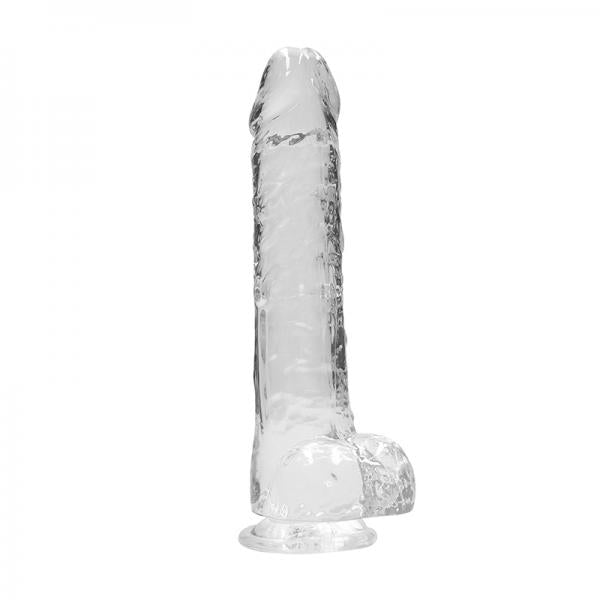 Realrock Realistic Dildo W/ Balls 10in Transparent