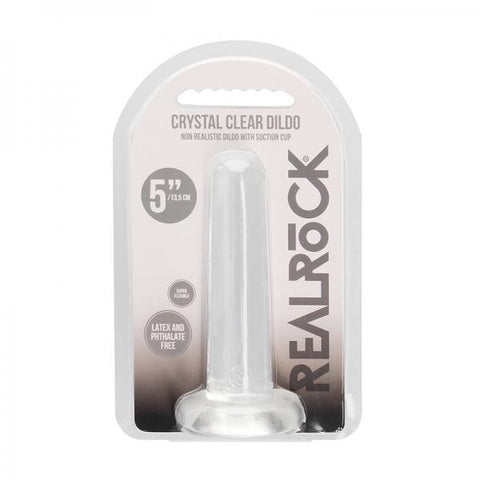 Realrock Crystal Clear Non-realistic Dildo With Suction Cup 5.3 In. Translucent