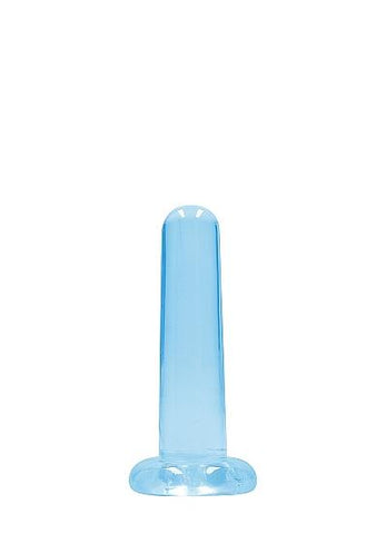 Realrock Crystal Clear Non-realistic Dildo With Suction Cup 5.3 In.  Blue