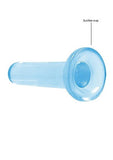 Realrock Crystal Clear Non-realistic Dildo With Suction Cup 5.3 In.  Blue