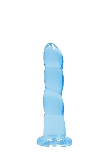 Realrock Crystal Clear Non-realistic Dildo With Suction Cup 7 In. Blue