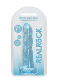 Realrock Crystal Clear Non-realistic Dildo With Suction Cup 7 In. Blue