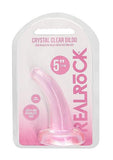 Realrock Crystal Clear Non-realistic Dildo With Suction Cup 4.5 In. Pink