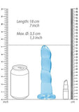 Realrock Crystal Clear Non-realistic Dildo With Suction Cup 7 In. Blue