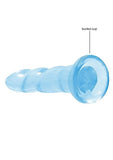 Realrock Crystal Clear Non-realistic Dildo With Suction Cup 7 In. Blue