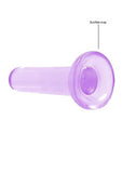 Realrock Crystal Clear Non-realistic Dildo With Suction Cup 5.3 In. Purple