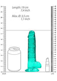 Realrock 7in Realistic Dildo W/ Balls Turquoise