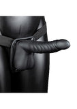 Ouch! Ribbed Hollow Strap-on With Balls 8 In. Black