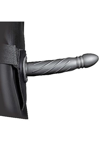 Ouch! Twisted Hollow Strap-on 8 In. Gunmetal Gray