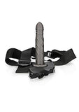 Ouch! Twisted Hollow Strap-on 8 In. Gunmetal Gray