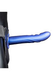 Ouch! Textured Curved Hollow Strap-on 8 In. Metallic Blue