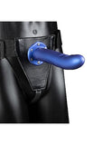 Ouch! Textured Curved Hollow Strap-on 8 In. Metallic Blue