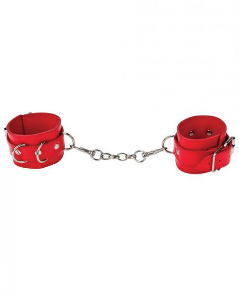 Ouch Leather Cuffs Red