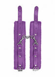 Ouch! Plush Leather Handcuffs Purple