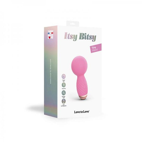 Love To Love Itsy Bitsy Rechargeable Silicone Mini Wand Vibrator Pink Passion