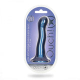 Shots Ouch! Ultra Soft Silicone 7 In. Curvy G-spot Dildo Metallic Blue