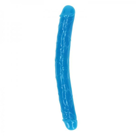 Realrock Glow In The Dark Double Dong 12 In. Dual-ended Dildo Neon Blue