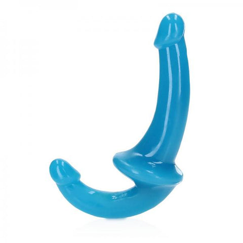 Realrock Glow In The Dark 6 In. Strapless Strap-on Dildo Neon Blue