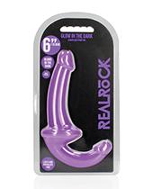 Realrock Glow In The Dark 6 In. Strapless Strap-on Dildo Neon Purple