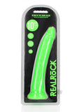 Realrock Glow In The Dark Slim 10 In. Dildo Neon Green