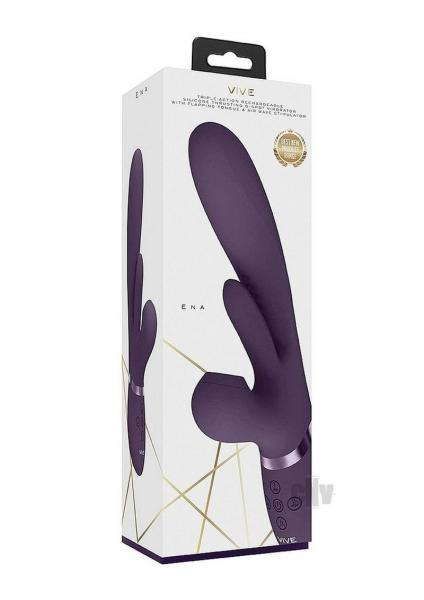 Vive Ena Rechargeable Thrusting Silicone G-spot Vibrator With Flapping Tongue And Air Wave Stimulato