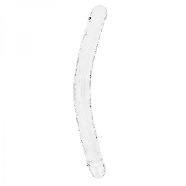 Realrock Crystal Clear Double Dong 18 In. Dual-ended Dildo Clear