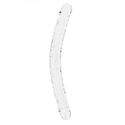 Realrock Crystal Clear Double Dong 18 In. Dual-ended Dildo Clear