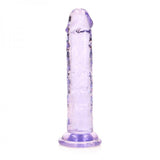 Realrock Crystal Clear Straight 6 In. Dildo Without Balls Purple