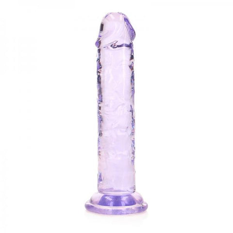 Realrock Crystal Clear Straight 6 In. Dildo Without Balls Purple