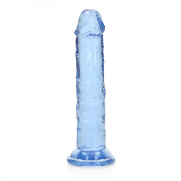 Realrock Crystal Clear Straight 6 In. Dildo Without Balls Blue