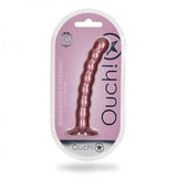 Shots Ouch! Beaded Silicone 6.5 In. G-spot Dildo Rose Gold