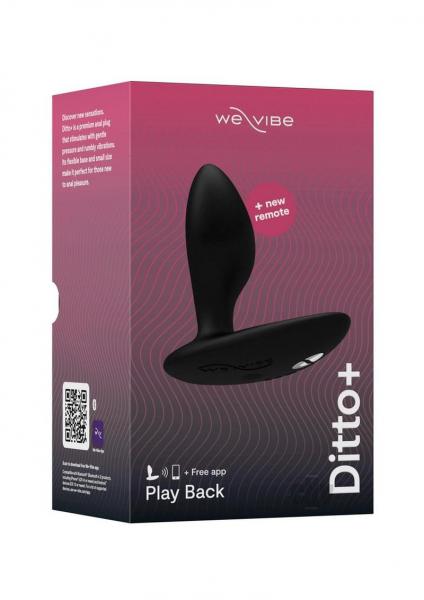 We-vibe Ditto+ Rechargeable Remote-controlled Silicone Vibrating Anal Plug Satin Black