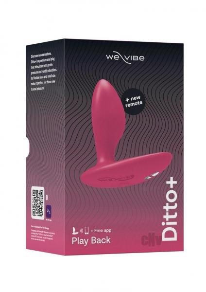 We-vibe Ditto+ Rechargeable Remote-controlled Silicone Vibrating Anal Plug Cosmic Pink