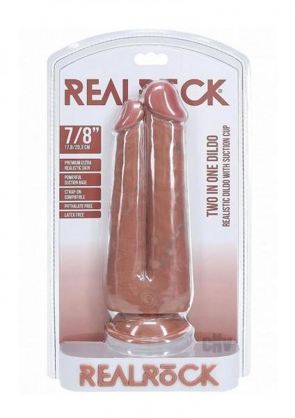 Realrock Two In One 7 In. / 8 In. Dildo Tan