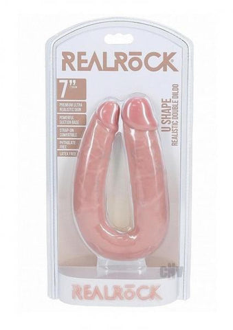 Realrock 7 In. U-shaped Double Dildo Beige