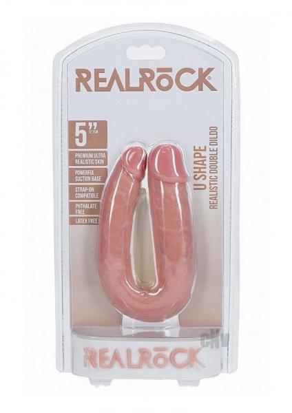 Realrock 5 In. U-shaped Double Dildo Beige