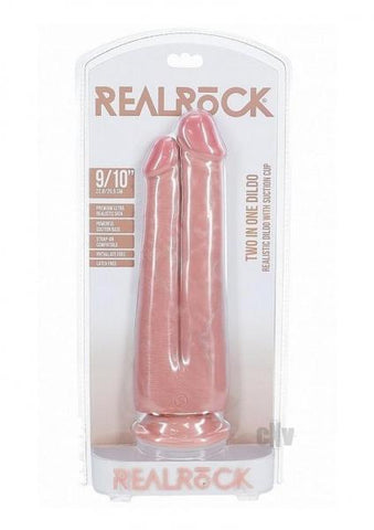 Realrock Two In One 9 In. / 10 In. Dildo Beige