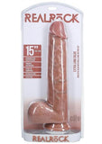 Realrock Extra Long 15 In. Dildo With Balls Tan