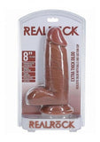 Realrock Extra Thick 8 In. Dildo With Balls Tan